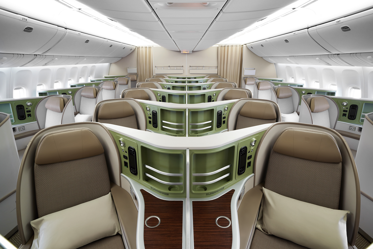 Eva Air BR 0272 Business Class Cabin | Boeing 777-300ER