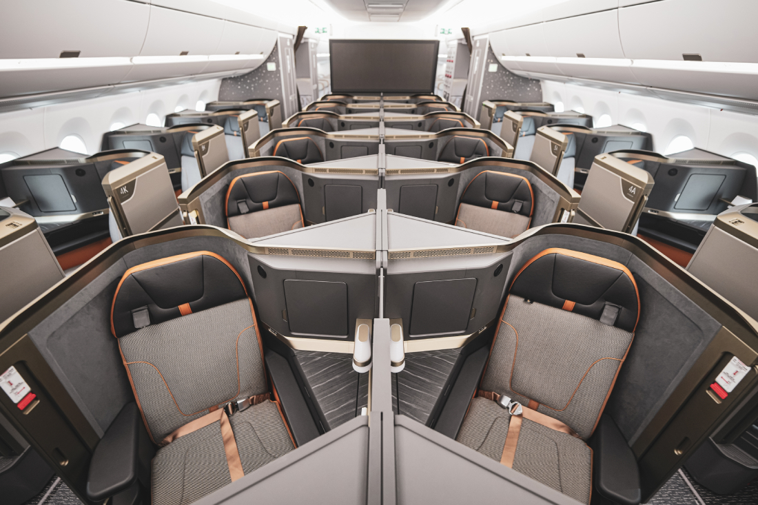 Starlux Business Class Cabin | JX 5 | Airbus A350-900 [Photo Courtesy Eva Air]